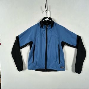 REI Full Zip Up Lightweight Jacket Women’s M Blue Black Pockets Thumbholes